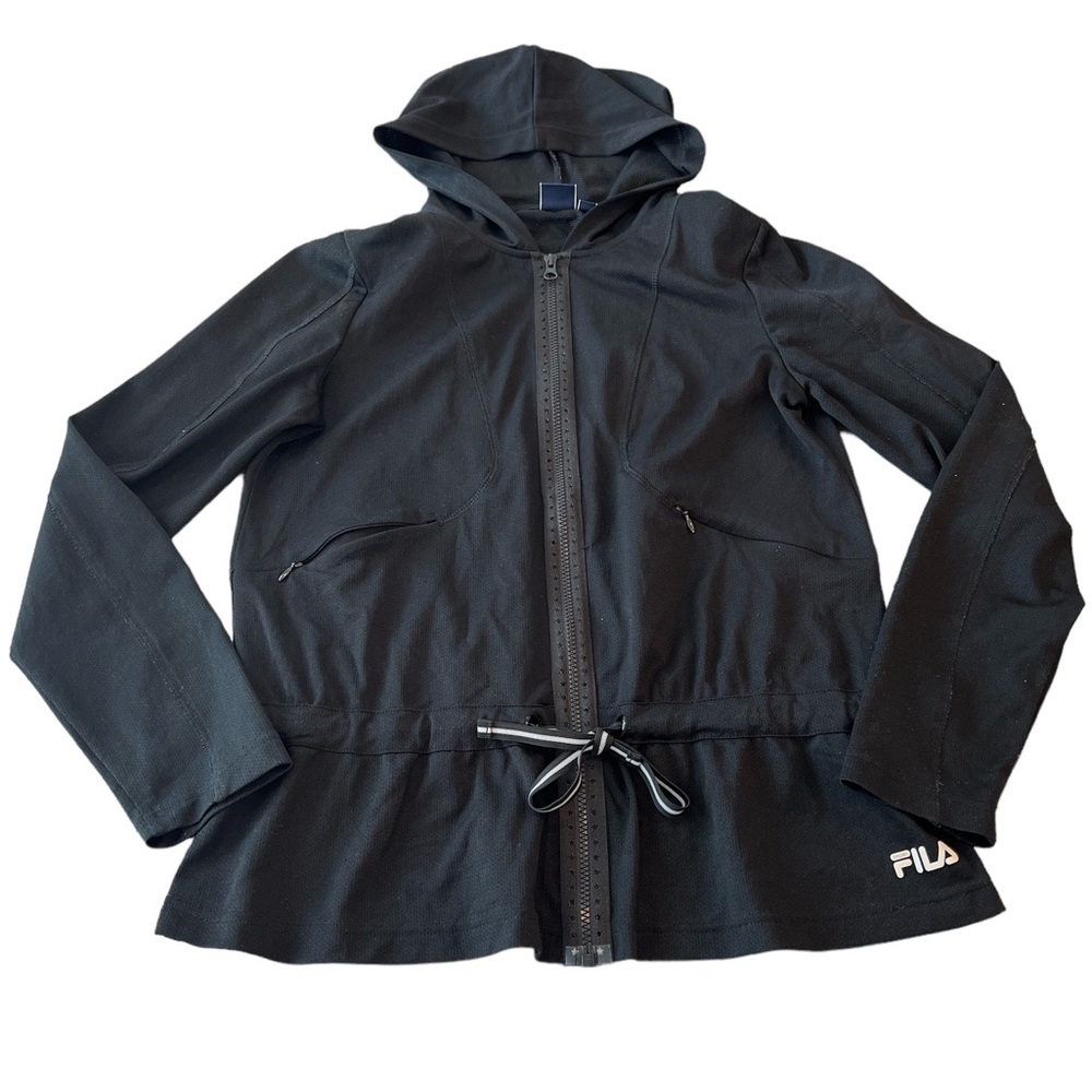 Fila Womens Jacket, UEC, Size-L, Color-Blac, Womens Lightweight Jacket